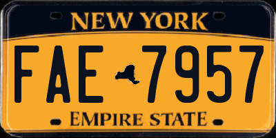 NY license plate FAE7957