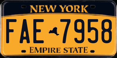 NY license plate FAE7958