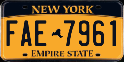 NY license plate FAE7961