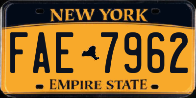 NY license plate FAE7962