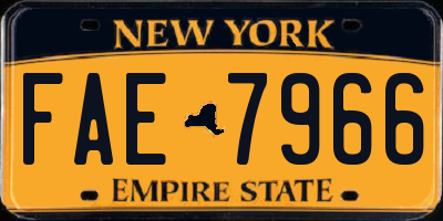 NY license plate FAE7966