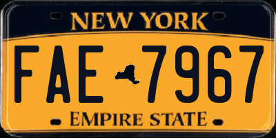 NY license plate FAE7967