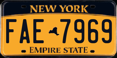 NY license plate FAE7969