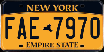 NY license plate FAE7970