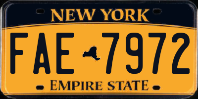 NY license plate FAE7972