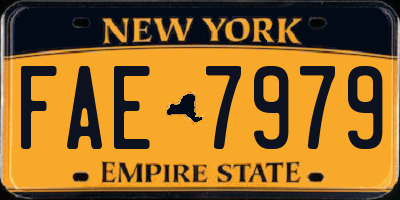 NY license plate FAE7979