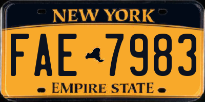 NY license plate FAE7983