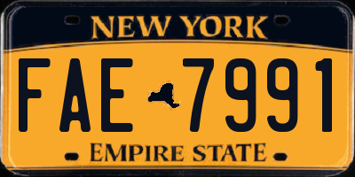 NY license plate FAE7991