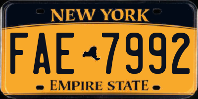 NY license plate FAE7992