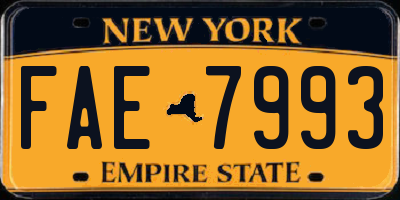 NY license plate FAE7993