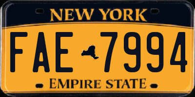 NY license plate FAE7994