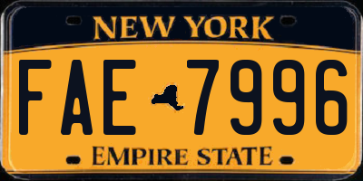 NY license plate FAE7996