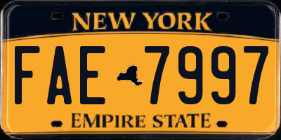 NY license plate FAE7997