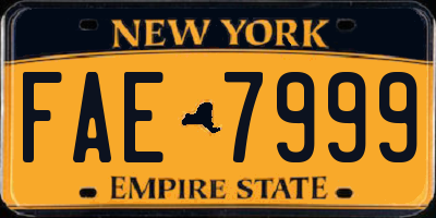 NY license plate FAE7999