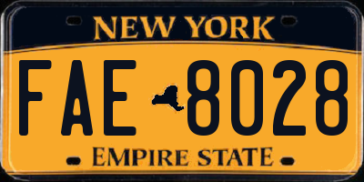 NY license plate FAE8028