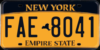 NY license plate FAE8041