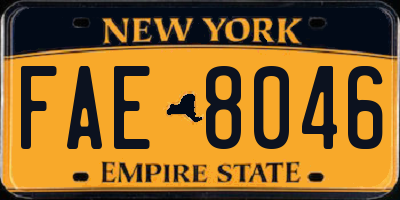 NY license plate FAE8046