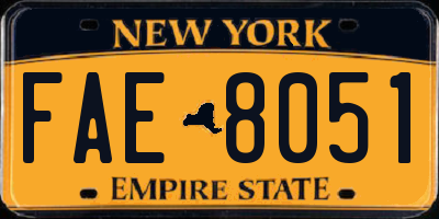 NY license plate FAE8051