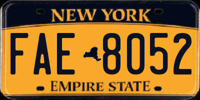 NY license plate FAE8052