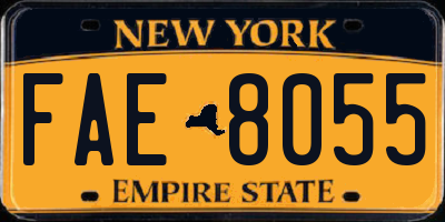 NY license plate FAE8055