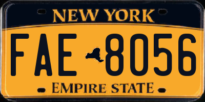 NY license plate FAE8056