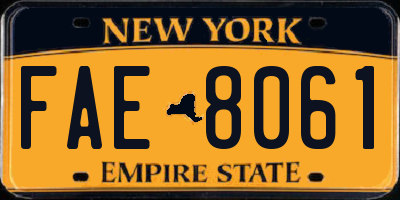 NY license plate FAE8061