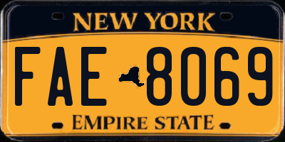 NY license plate FAE8069