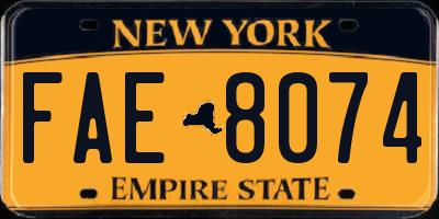 NY license plate FAE8074