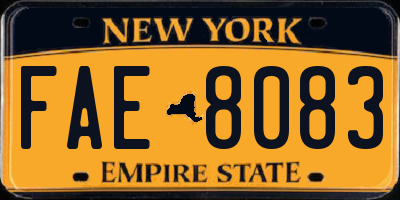 NY license plate FAE8083