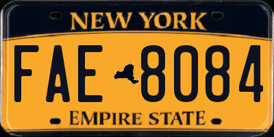 NY license plate FAE8084