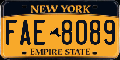 NY license plate FAE8089