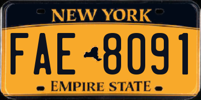 NY license plate FAE8091