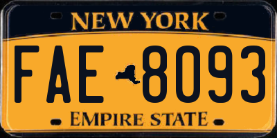 NY license plate FAE8093