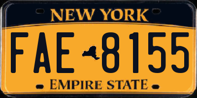 NY license plate FAE8155