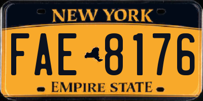 NY license plate FAE8176