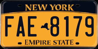 NY license plate FAE8179