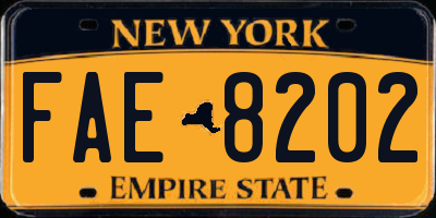 NY license plate FAE8202
