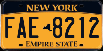NY license plate FAE8212