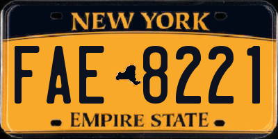 NY license plate FAE8221