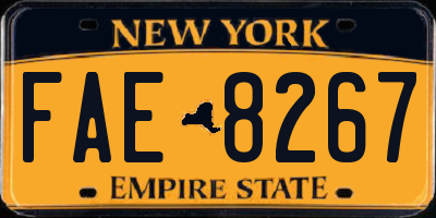 NY license plate FAE8267