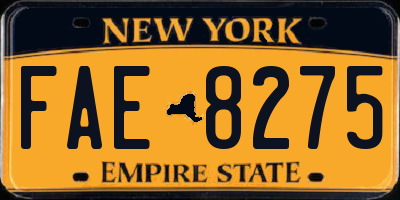 NY license plate FAE8275
