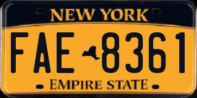NY license plate FAE8361
