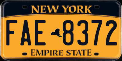 NY license plate FAE8372