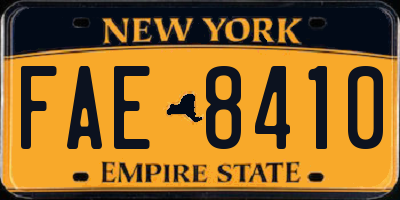 NY license plate FAE8410
