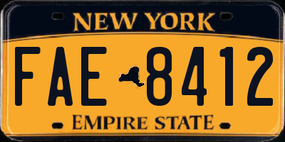 NY license plate FAE8412