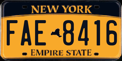 NY license plate FAE8416