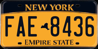 NY license plate FAE8436