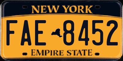 NY license plate FAE8452