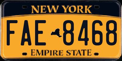 NY license plate FAE8468
