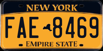 NY license plate FAE8469